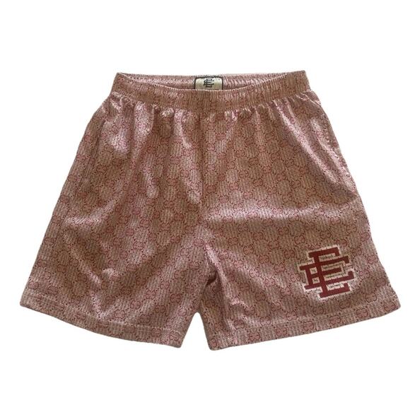 Eric Emanuel Men's Sz Medium Red Gucci Shorts White Logo Mesh Graphic Athletic - Picture 1 of 7